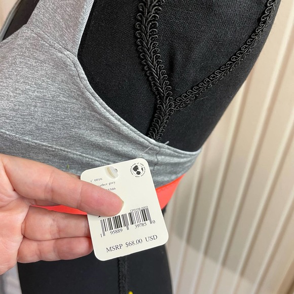 Free People Movement Orange Gray Just Breathe Sports Bra Size XS - Picture 3 of 8